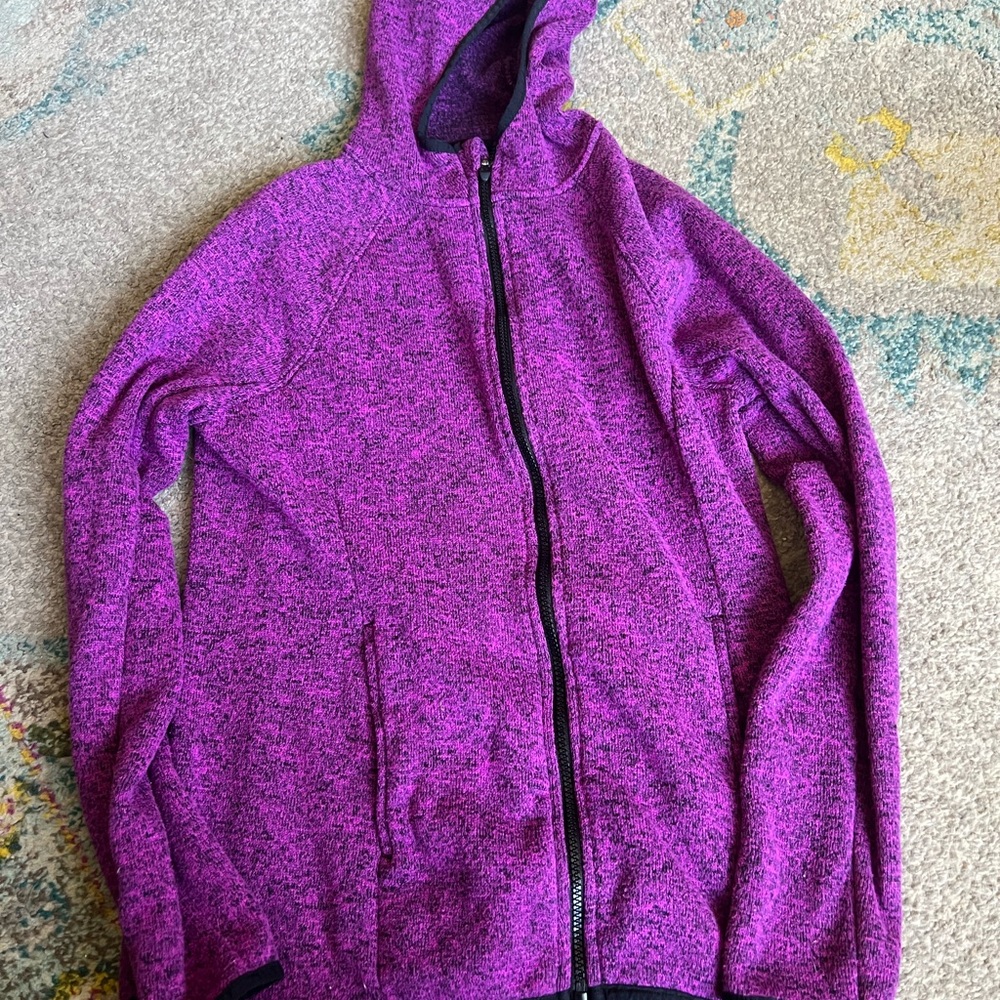 Tek Gear Purple Fleece Zip Hoodie L